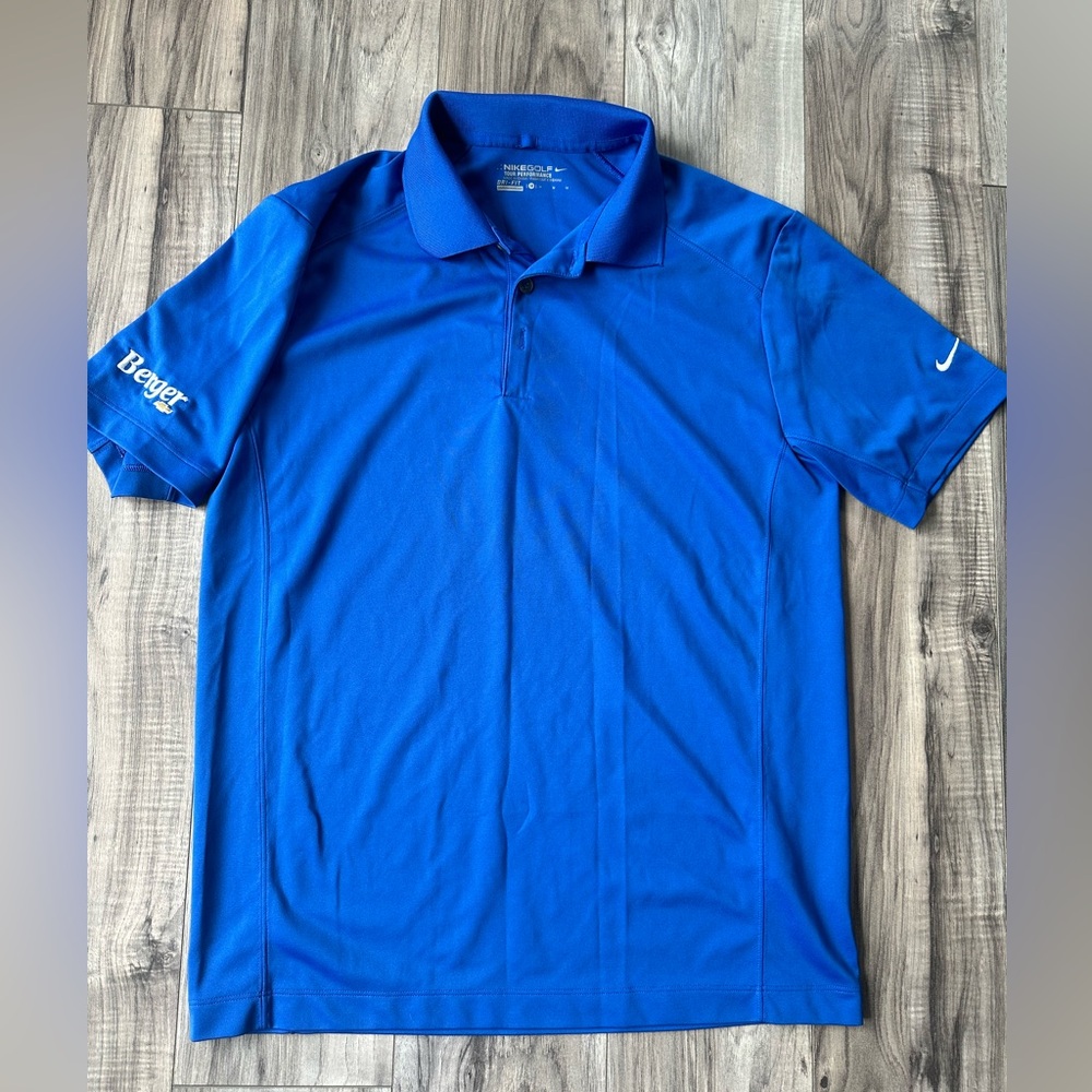 Nike Men’s Tour Performance Dri-Fit Golf Short Sleeve Polo in Blue Size Medium